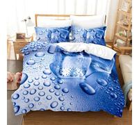 Juego de funda de edredón con estampado de bloques de hielo, para invierno, al aire libre, moderno, simple, abstracto, suave, para adolescentes, niñas, niños, decoración de habitación, 3 piezas (color