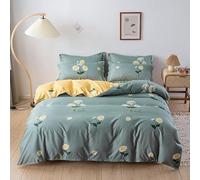 Juego de funda de edredón de 4 piezas, mezcla de algodón, ultrasuave, transpirable, estilo moderno y simple, cierre de cremallera, 1 sábana encimera, 2 fundas de almohada para dormitorio (#22, cama de
