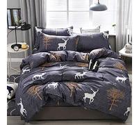 Juego de funda de edredón de 4 piezas, mezcla de algodón, ultrasuave, transpirable, estilo moderno y simple, cierre de cremallera, 1 sábana encimera, 2 fundas de almohada para dormitorio (#10, cama de