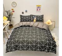 Juego de funda de edredón de 4 piezas, mezcla de algodón, ultrasuave, transpirable, estilo moderno y simple, cierre de cremallera, 1 sábana encimera, 2 fundas de almohada para dormitorio (#7, cama de