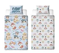 Juego de Funda de edredón Oficial de la Patrulla Canina para niños, diseño esbozado, Reversible, 2 Caras, Color Azul, Incluye Funda de Almohada a Juego con Rubble, Chase, Marshall y Skye
