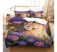 Juego De Funda De Edredón Puma Juego De Cama Estampado Dreamy Daisy Jardín En 3D Microfibra con Cremallera Y Funda Almohada para Familiar Y Niños Single(140x200cm)