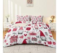 Juego de funda de edredón transpirable de 120 x 150 cm, diseño de corazón de San Valentín, labios rojos, funda nórdica de microfibra suave y fácil de cuidar, juego de ropa de cama con cierre de