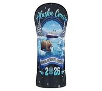 Juego de funda de golf con diseño de barco de crucero de Alaska, funda de cuero impermeable con etiquetas de números para conductor, maderas e híbridos