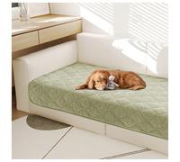 Juego de funda de sofá de forro polar de felpilla, protector de piel impermeable con respaldo antideslizante para sofá, cama y picnic, color verde, 3 piezas (91 cm x 160 cm), apto para mascotas