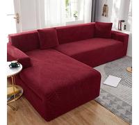 Juego de funda de sofá impermeable 3D, transpirable y cómoda, protector de sofá para decoración del hogar, se adapta a 2 plazas de 145-185 cm (rojo vino B-B)