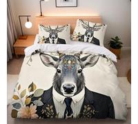 Juego de Funda Edredon Burro Flores 150x200 cm + 2 Fundas de Almohada 50x75 Burro Animal Funda Nórdicas Cama 3D Diseño Impresión Microfibra Decoración del Juego de Sábanas del Dormitorio