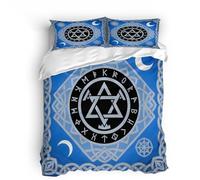 Juego De Funda Edredon Motivos Folclóricos, Funda Nórdicas Cama Arte Mural Vikingo Medieval 155X220 cm Textil De Microfibra Uso Todo El Año 1 Copripiumino E 2 Federe 50X75cm