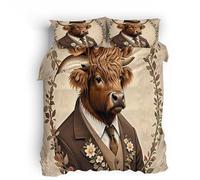 Juego de Funda Edredon Ochse, Funda Nórdicas Cama Animal Lindo 240x260cm Cubierta Decorativa con Microfibra Suave, 1 Copripiumino e 2 Federe 50x75cm * 2