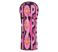Juego de funda impermeable para palo de golf, con etiquetas de números para maderas y conductores, Fairway, híbrido, esperanza, rubor, cinta, girasol, cáncer de mama, guerrero de concienciación