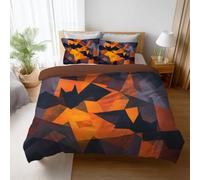 Juego de Funda - Microfibra Funda nórdica 150 x 200 cm y Fundas de Almohada 50x75cm Ropa de Cama de Microfibra Transpirable Absorbe la Humedad Naranja Minimalismo Arte Animal