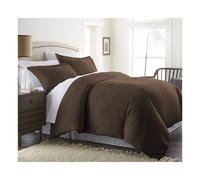 Juego de funda n rdica de microfibra cepillada suave ienjoy Home Hotel Collection, color chocolate (IEH-DUV-12-4)