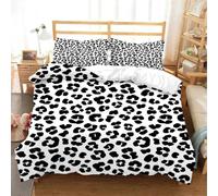 Juego de Funda Nórdica 135X200 con Estampado de Leopardo Negro para Niñas y Adolescentes,Juego de Cama con Estampado de Piel de Safari Africano Beige Claro para Niños y Mujeres,Decoración de Dorm