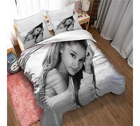 Juego De Funda Nórdica, 3 Piezas, Reversible, con Estampado De Ariana Grande, Edredón con Cremallera, Microfibra Ultra Suave ((180x220 cm)-Cama de 105/135,Imagen 05)