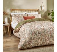 Juego de Funda nórdica Anika de Edredón Día del Edredón: Ropa de Cama Reversible con Estampado Paisley en Tonos Tierra y diseño Tradicional (Multicolor - Cama Doble)