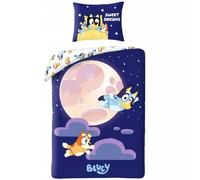 Bluey - Juego de cama infantil 100% algodón, funda nórdica de 140 x 200 cm + funda de almohada de 70 x 90 cm, reversible, suave y transpirable, con licencia oficial Bluey & Bingo