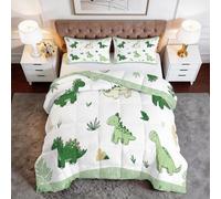 Juego de funda nórdica botánica de dibujos animados de dinosaurios de 240 x 220 cm - escandinavo para las 4 estaciones - Edredón reversible con fundas de almohada, lavable para todas las estaciones