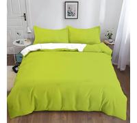 Juego de Funda Nórdica Cama 105/135 Fondo De Color Sólido Verde Lima 180x220 cm Funda de Edredón Suave y Sin Plancha con 2 Funda de Almohada 50x75 cm, Juego de Cama Polialgodón con Cremallera