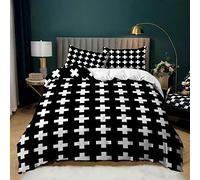 Juego de Funda Nórdica Cama 180-260x220 cm SíMbolos En Blanco Y Negro Fundas para Edredón para Ropa de Cama de Matrimonio con 2 Fundas de Almohada 50x75 cm para Infantil Adultos