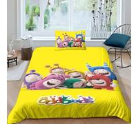 Juego De Funda Nórdica con Diseño De Oddbods 3D, Estampado De Animación, Cama De Microfibra, Funda De Edredón Súper Suave Y Transpirable Single(135x200cm)