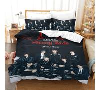 Juego De Funda Nórdica con Diseño De Stray Kids 3D, Estampado De Stray Kids, Cama De Microfibra, Funda De Edredón Súper Suave Y Transpirable Single(140x200cm)