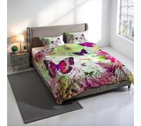 Juego de Funda nórdica con Estampado Digital Kiosa, 100% algodón, Fabricado en Italia, Juego de Funda nórdica para Cama de Matrimonio, Funda nórdica de 250 x 200 cm + 2 Fundas de Almohada de 50 x 80