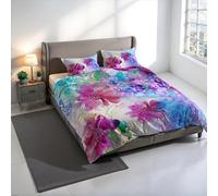 Juego de Funda nórdica con Estampado Digital Kiosa, 100% algodón, Fabricado en Italia, Juego de Funda nórdica para Cama de Matrimonio, Funda nórdica de 250 x 200 cm + 2 Fundas de Almohada de 50 x 80