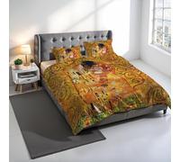 Juego de funda nórdica con impresión digital Sueños de autor, 100% algodón, fabricado en Italia, juego de funda nórdica para cama de matrimonio, funda nórdica de 250 x 200 cm + 2 fundas de almohada de