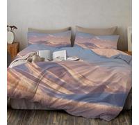 Juego De Funda Nórdica De 135x200cm, Juego De Ropa De Cama Montañas Prados, Paisaje Sencillo Reversible Suaves Fundas Nórdica con 1 Fundas de Almohada