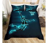 Juego de funda nórdica de baloncesto, juegos deportivos, juego de cama, 200x200 cm, regalo para baloncesto, amante, funda nórdica, conjunto urbano, juego de funda nórdica de 3 piezas, cremallera