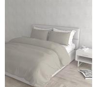 Juego de Funda nórdica de Matrimonio de Microfibra Elegant, Fabricado en Italia - Juego de Funda nórdica de 250 x 200 cm con Solapa y Fundas de Almohada, Gris Claro, Matrimonio