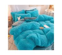 Juego de Funda nórdica Felpa Color Puro con sábanas y Fundas Almohada, Juego Cama cálido Invierno Lujo, Juegos Individual para Ropa Cama(Color 6,1.8m 4 pcs Set)