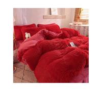 Juego de Funda nórdica Felpa Color Puro con sábanas y Fundas Almohada, Juego Cama cálido Invierno Lujo, Juegos Individual para Ropa Cama(Color 3,1.2m 3 pcs Set)