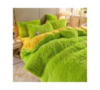 Juego de Funda nórdica Felpa Color Puro con sábanas y Fundas Almohada, Juego Cama cálido Invierno Lujo, Juegos Individual para Ropa Cama(Color 2,1.5m 4 pcs Set)