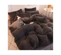 Juego de Funda nórdica Felpa Invierno Color Puro con sábanas y Fundas Almohada, Juego Cama cálido Peludo, Juegos Individual Lujo para Ropa Cama(Color 11,1.5m 4 pcs Set)