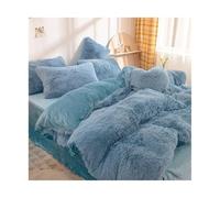 Juego de Funda nórdica Felpa, Juego Ropa Cama cálida Invierno Color Puro con sábanas y Fundas Almohada, Juegos Individual Lujo Peludos para Ropa Cama(Color 10,2.0m 4 pcs Set)
