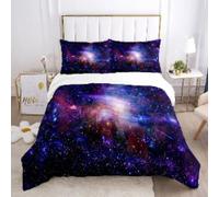 Juego de Funda nórdica Galaxy King Juego de Cama con temática Espacial con Estampado 3D Patrón Universal de la Serie Galaxy 3 Piezas Funda nórdica de Microfibra Suave 120x200cm*1/40x75cm*2
