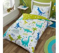 Juego De Funda Nórdica Individual De Dinosaurio Asombroso Polycotton Para Niños