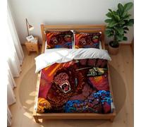 Juego De Funda Nórdica King Kong De Algodón Premium Antialérgico Y Antiácaros Colección De Ropa De Cama Transpirable Ideal para El Verano (Gorilla 05,180x220cm-Cama 105/120)