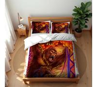 Juego De Funda Nórdica King Kong De Algodón Premium Antialérgico Y Antiácaros Colección De Ropa De Cama Transpirable Ideal para El Verano (Gorilla 04,220x 240cm-Cama 150/160)