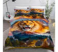 Juego de Funda Nórdica LeóN Funda Nordica Cama 105 áRbol Ropa de Cama 180x220 cm + 2 Funda de Almohada 50x75 cm, 3D Estampado Microfibra