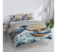 Juego de Funda nórdica matrimonial Sogni d'Autore 100% algodón, Made in Italy, 250 x 200 cm, con Doble Solapa de 50 cm + 2 Fundas de Almohada de 50 x 80 cm con Solapa Interior, impresión Digital