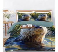 Juego de Funda Nórdica Negro Parduzco, Funda nórdica con Estampado Gato Billete De Un Dólar Estadounidense Microfibra Suave Ultra, Mascotas Realistas Ropa de Cama 200x200 cm con Cremallera