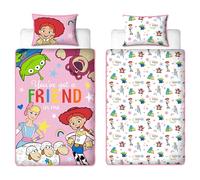 Juego de Funda nórdica Oficial Disney Toy Story Infantil Individual | Ropa de Cama Reversible de Dos Caras con Funda de Almohada a Juego | Diseño “Friendship” con Jessie | Polialgodón