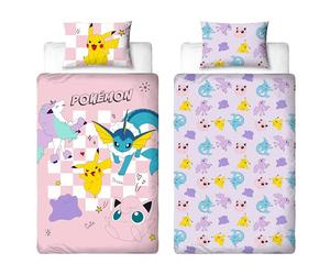 Juego de Funda nórdica Oficial Pokémon Individual Infantil | Diseño “Spirit” | Reversible de Dos Caras con Funda de Almohada a Juego | Set de Cama Individual Infantil | Polialgodón