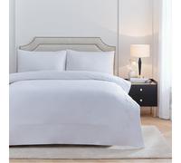 Juego de Funda nórdica Paoletti Elara - Lujosa Ropa de Cama de algodón de 200 Hilos con Borde Bordado (Blanco - Doble)