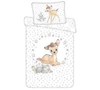 Juego de Funda nórdica para bebé Bambi Stars, Disney, 2 Unidades de 100 x 135 cm + Funda de Almohada de 40 x 60 cm, 100% algodón