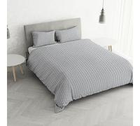 Juego de Funda nórdica para Cama de Matrimonio de algodón Printed Colors, Fabricado en Italia - Juego de Funda nórdica de 250 x 200 cm con Solapa Interior y Fundas de Almohada, Floyd Humo, Matrimonio