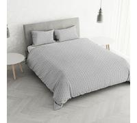 Juego de funda nórdica para cama de matrimonio de algodón Printed Colors, fabricado en Italia - Juego de funda nórdica de 250 x 200 cm con solapa interior y fundas de almohada, floyd pardo, matrimonio