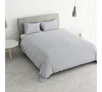 Juego de funda nórdica para cama de matrimonio de algodón Printed Colors, fabricado en Italia - Juego de funda nórdica de 250 x 200 cm con solapa interior y fundas de almohada, floyd gris, matrimonial